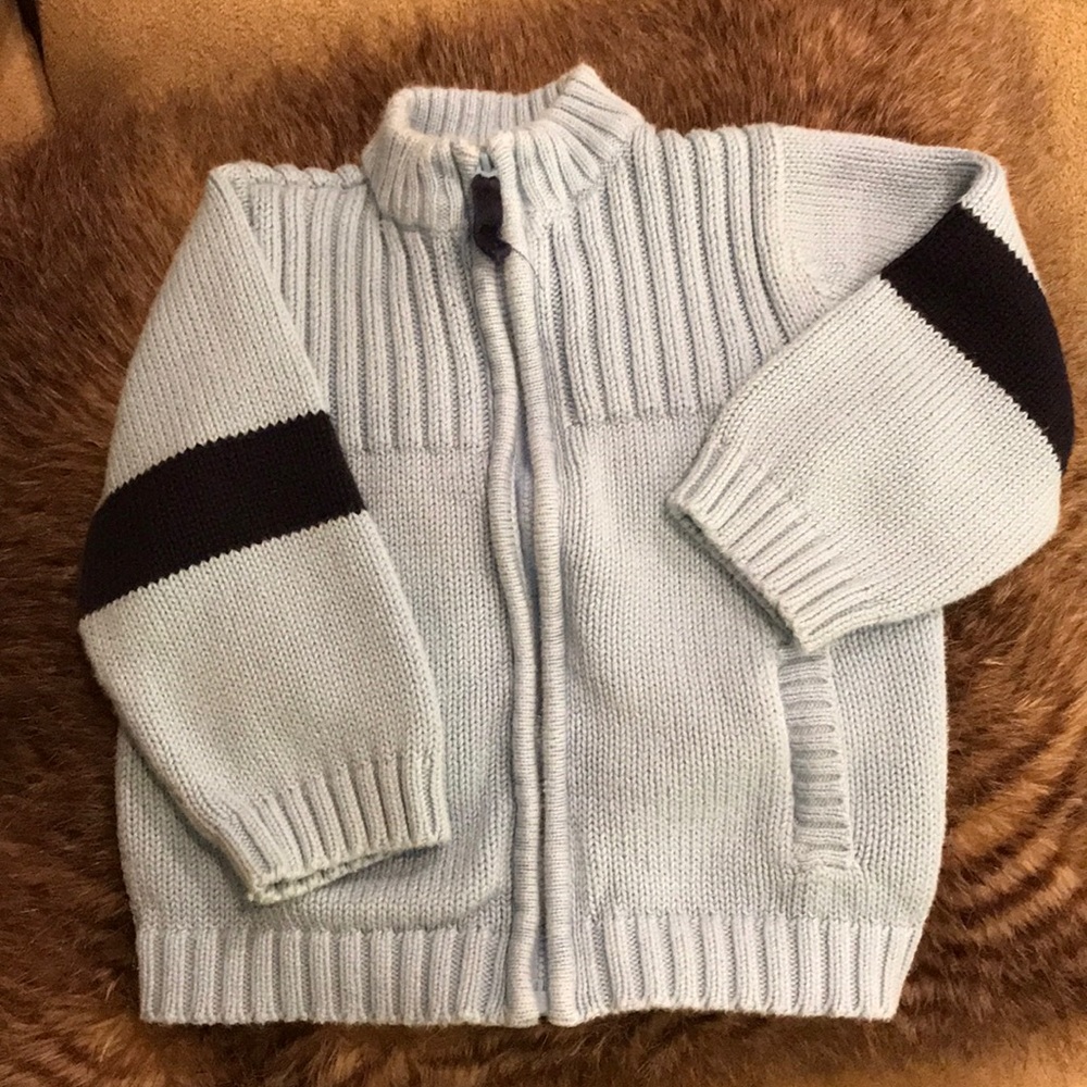 BabyGap Cotton Sweater 12-18M Light Blue/Navy